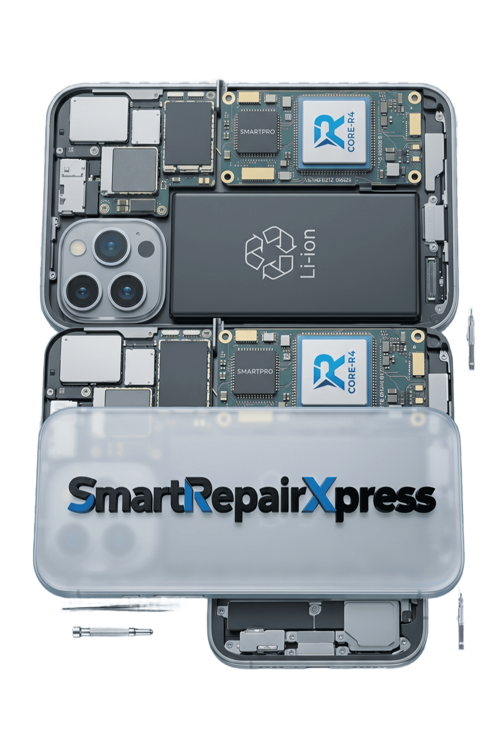 Technician holding repaired devices